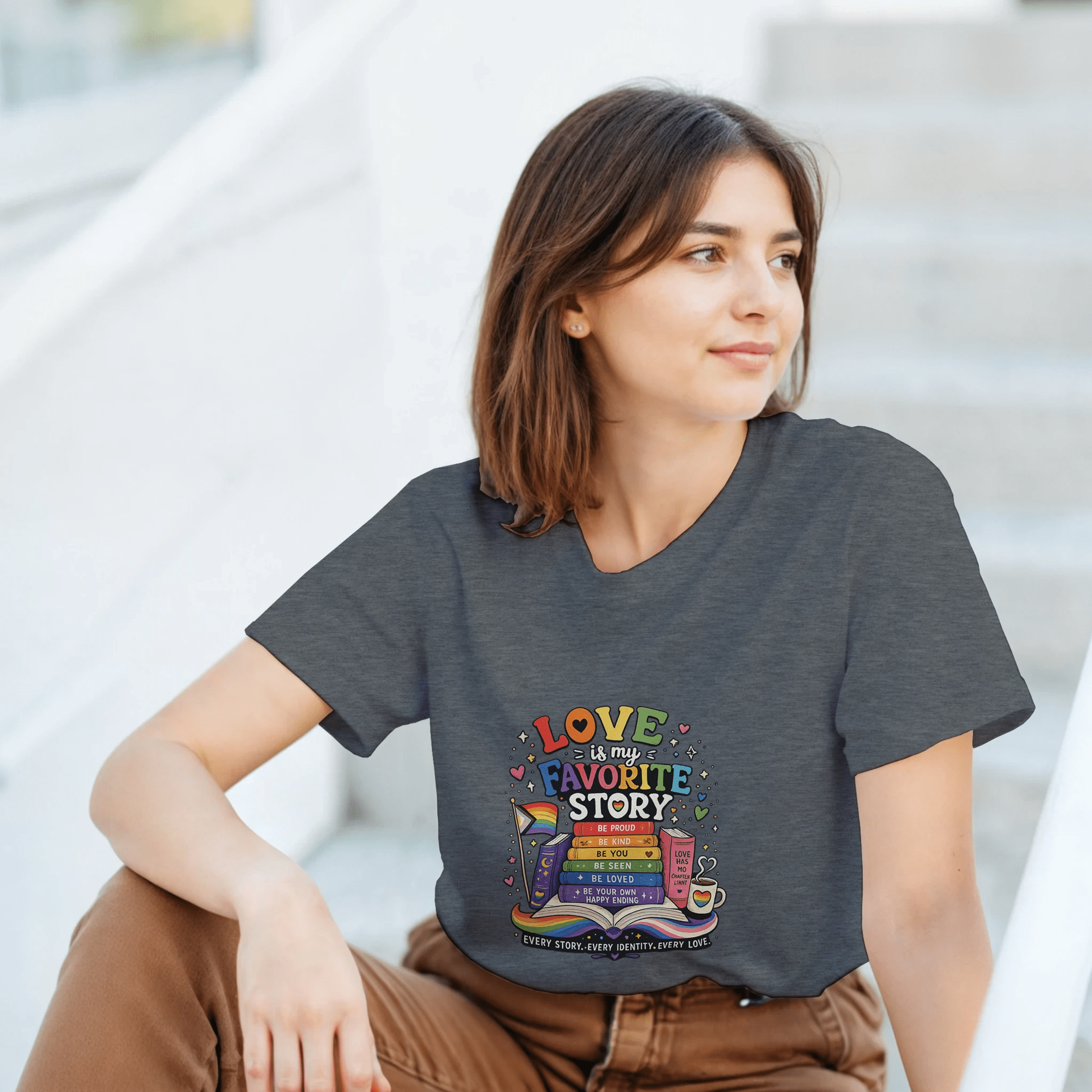 LGBTQ+ Pride Book Lover T-Shirt – Vibrant Colorful Graphic Tee - Designity