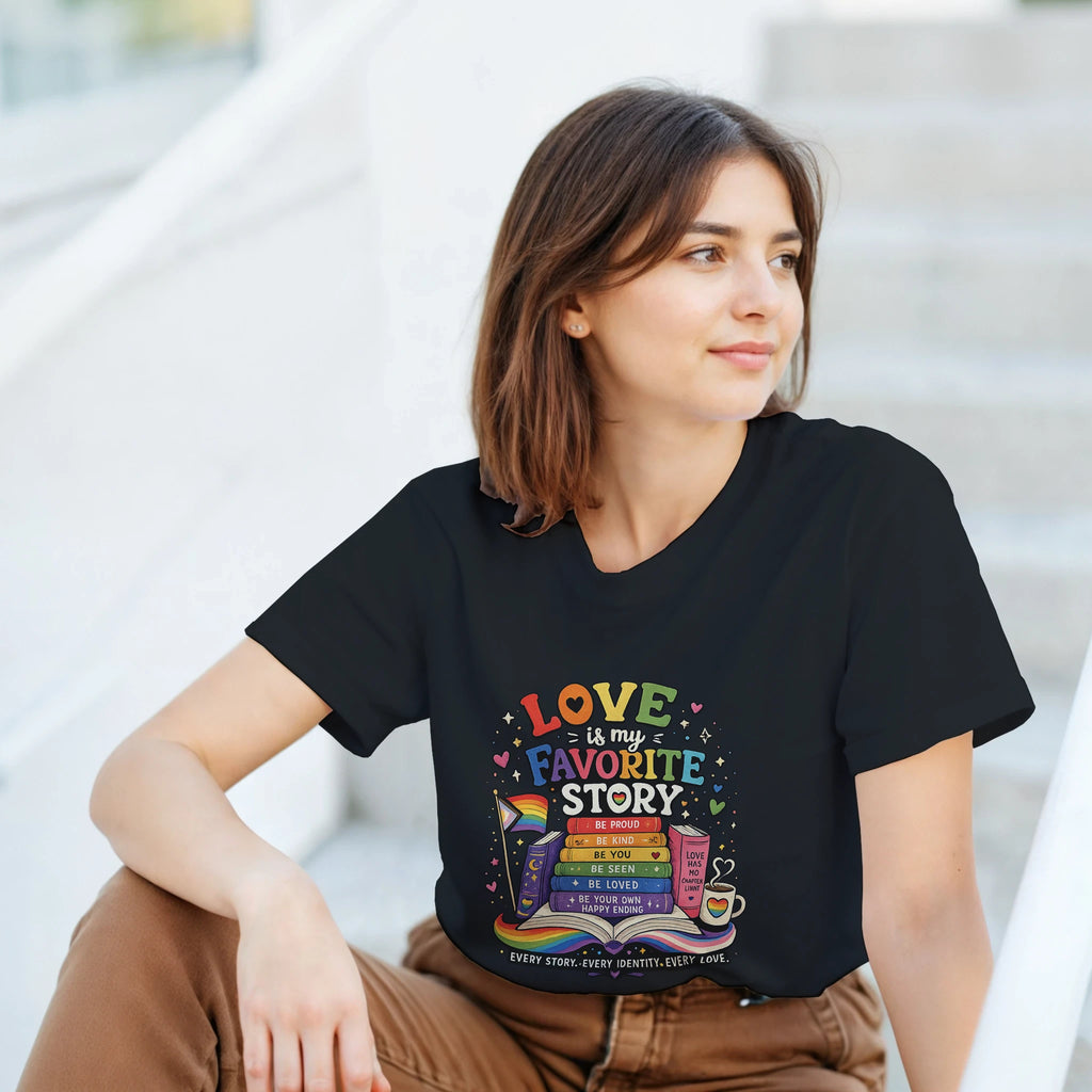 LGBTQ+ Pride Book Lover T-Shirt – Vibrant Colorful Graphic Tee - Designity