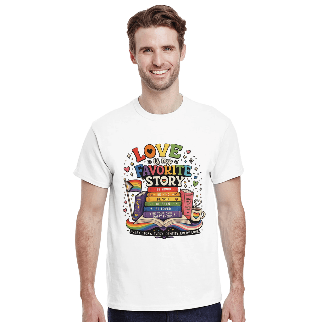 LGBTQ+ Pride Book Lover T-Shirt – Vibrant Colorful Graphic Tee - Designity