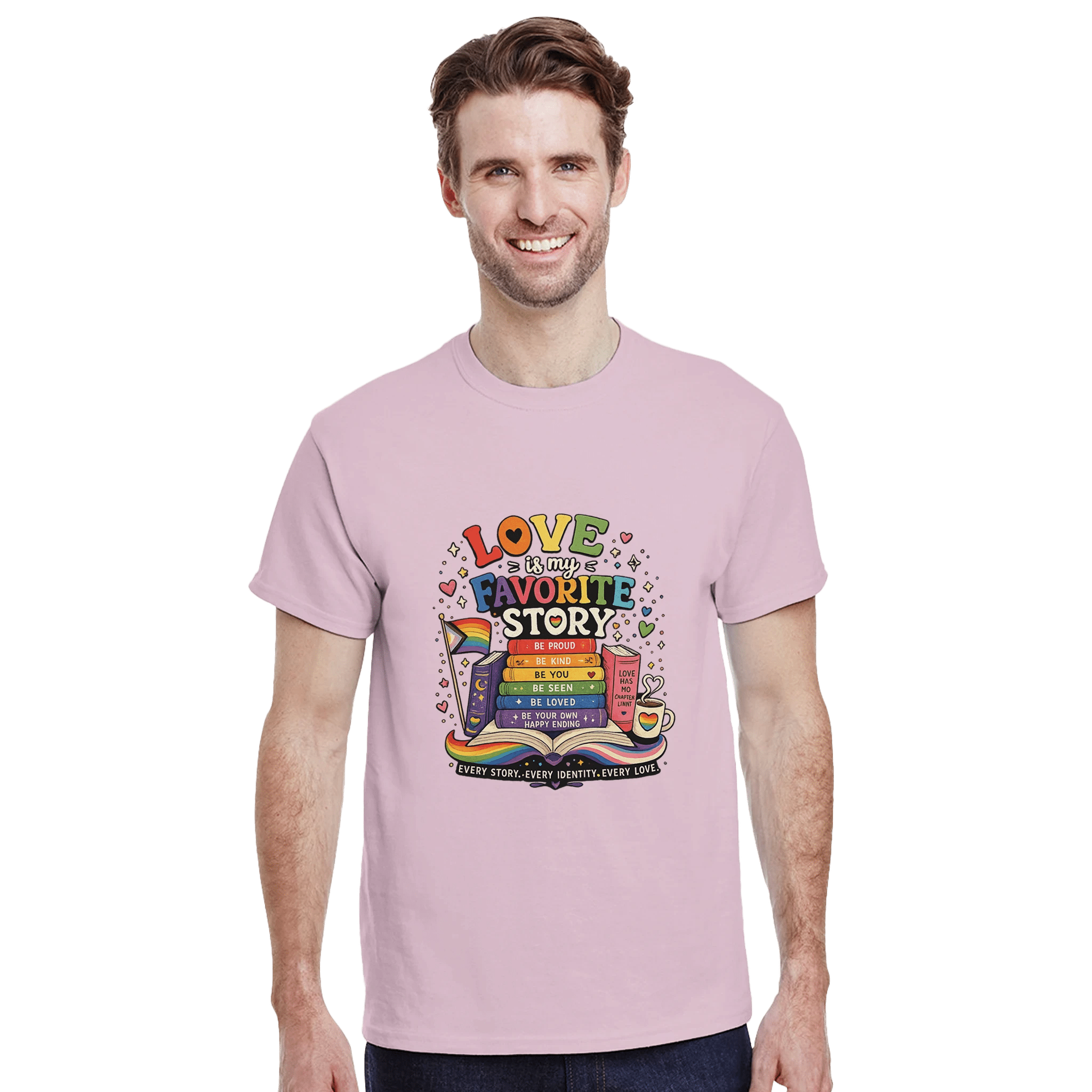 LGBTQ+ Pride Book Lover T-Shirt – Vibrant Colorful Graphic Tee - Designity