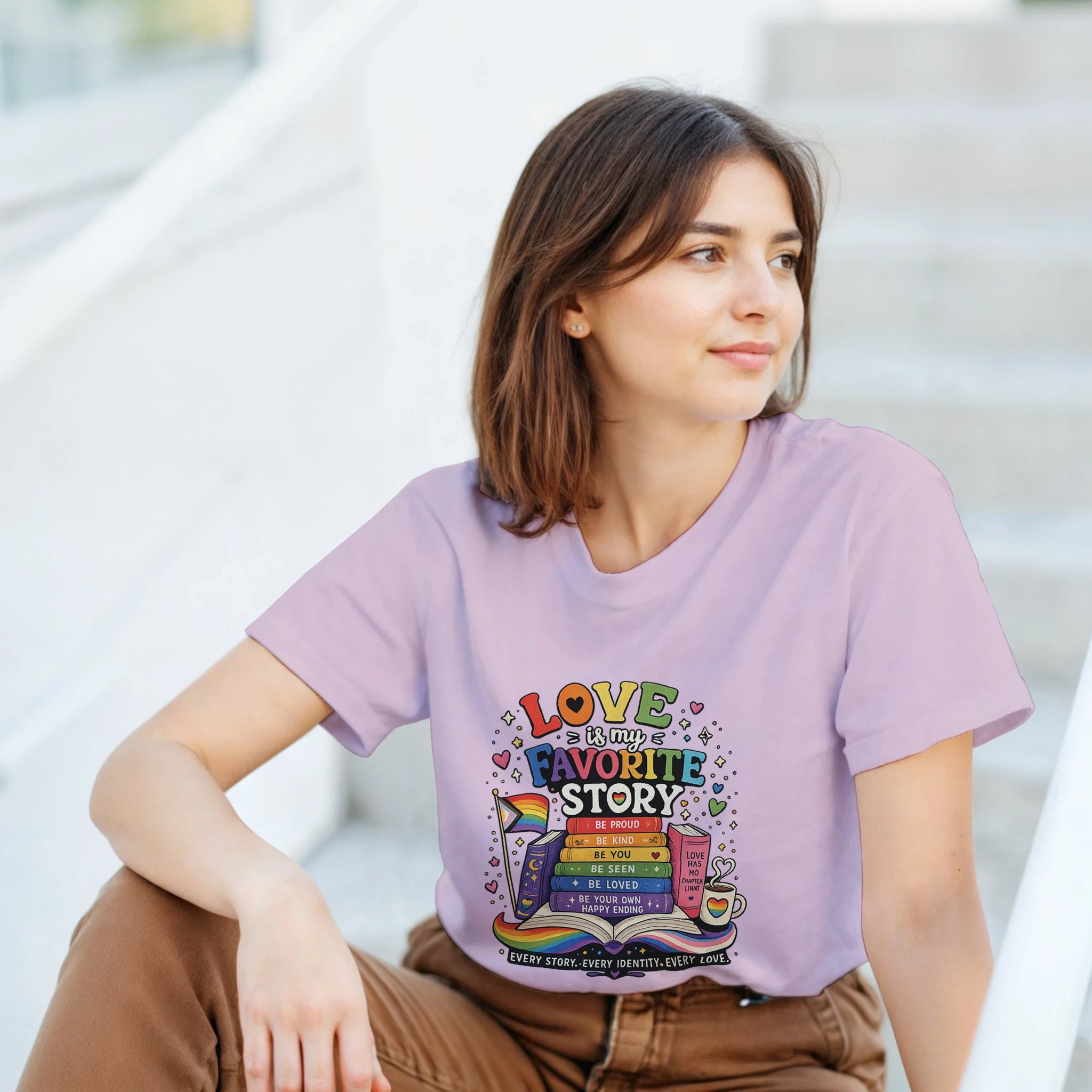 LGBTQ+ Pride Book Lover T-Shirt – Vibrant Colorful Graphic Tee - Designity
