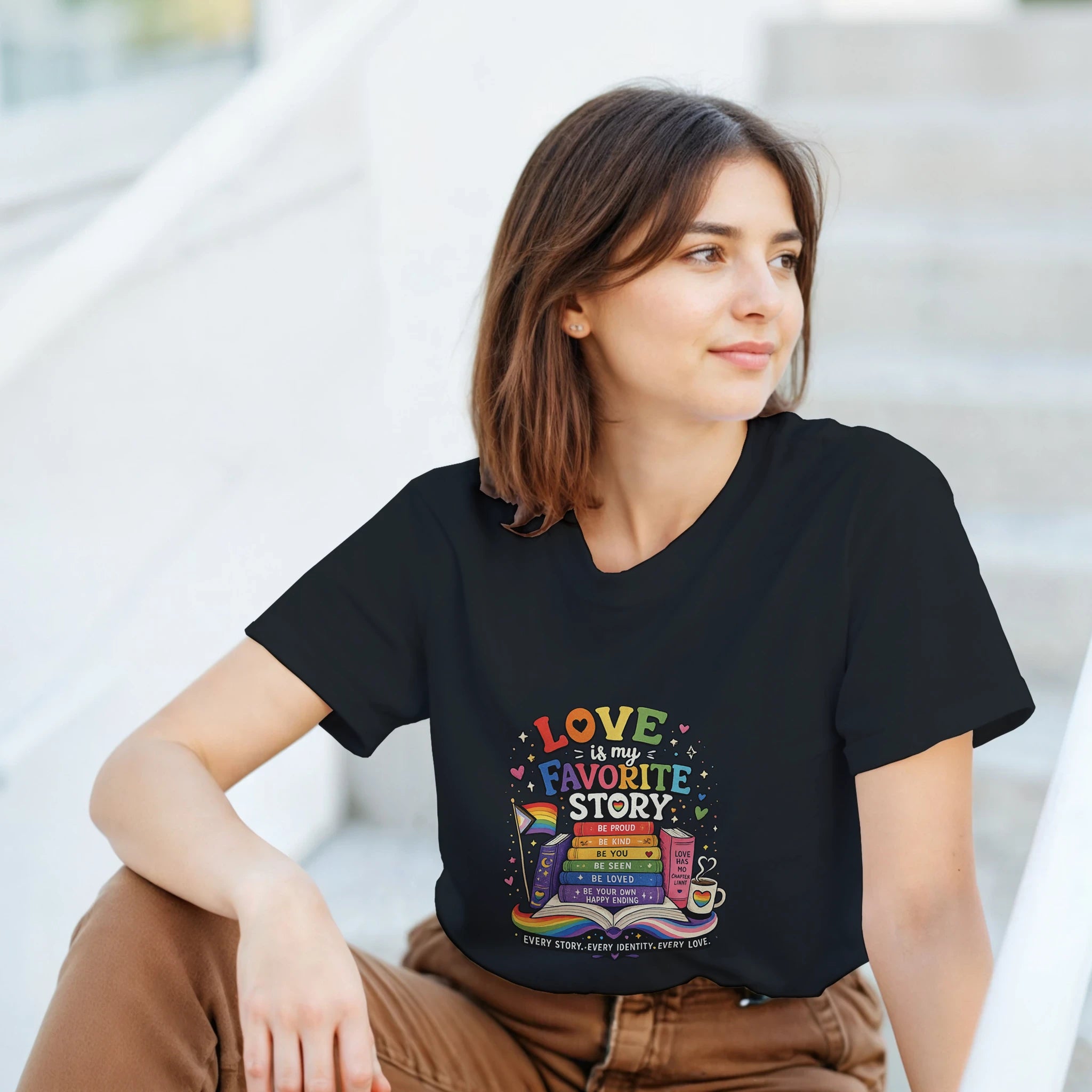 LGBTQ+ Pride Book Lover T-Shirt – Vibrant Colorful Graphic Tee - Designity